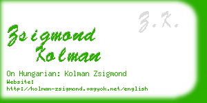 zsigmond kolman business card